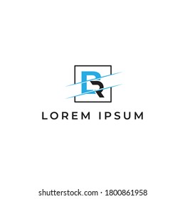 BR-Letter-Logo-Design mit kreativer, moderner, trendiger Typografie in Blau und Schwarz