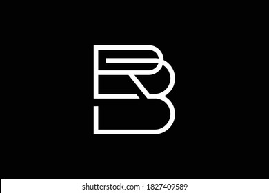 BR-Brief-Logo-Design auf luxuriösem Hintergrund. RB Monogram Initials Buchstaben Logo Konzept. BR-Icon-Design. RB elegantes und professionelles weißes Buchstaben Symbol auf schwarzem Hintergrund. B R BR RB