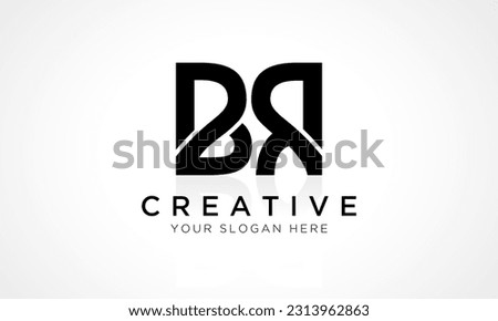 BR Letter Logo Design Vector Template. Alphabet Initial Letter BR Logo Design With Glossy Reflection Business Illustration.