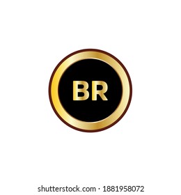 br letter logo with gold gradient