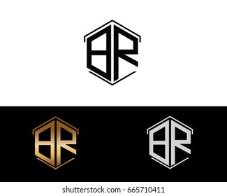 BR letters linked with hexagon shape logo