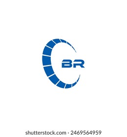 BR logo. B R design. White BR letter. BR B R letter logo design.