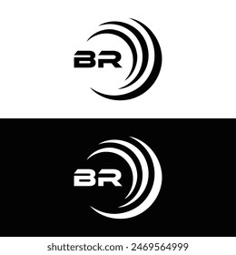 BR logo. B R design. White BR letter. BR B R letter logo design.