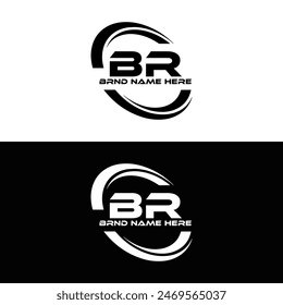 BR logo. B R design. White BR letter. BR B R letter logo design.