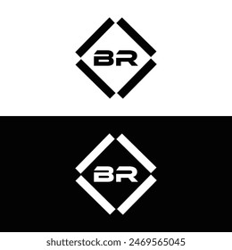 BR logo. B R design. White BR letter. BR B R letter logo design.