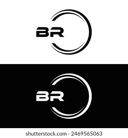 BR logo. B R design. White BR letter. BR B R letter logo design.