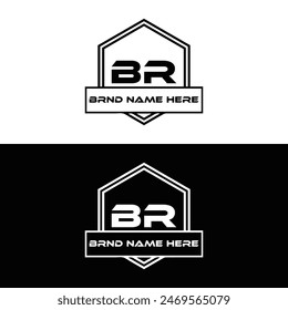BR logo. B R design. White BR letter. BR B R letter logo design.