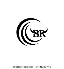 BR logo. B R design. White BR letter. BR B R letter logo design.