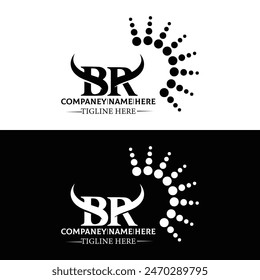 BR logo. B R design. White BR letter. BR B R letter logo design.