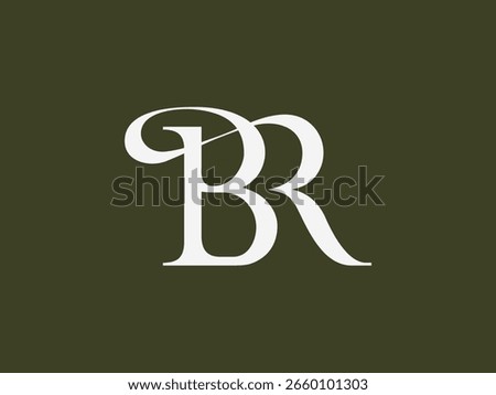 BR logo with classic modern style for personal brand, wedding monogram, etc.