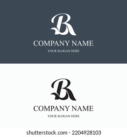 Logo de BR letra inicial logotipo real de lujo. símbolo de plantilla. logo moderno de lujo dorado. marca de marca monograma abstracto vectorial de letra de marca. icono negocio monograma boutique tipo de letra Clothing minimalista.