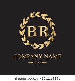 br logo initial letter luxury royal logo. template symbol. modern golden luxury logo. abstract monogram vector letter mark brand fashion. icon  business monogram boutique font Clothing minimalist.