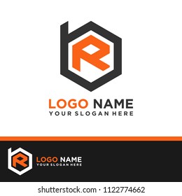 BR logo letter initial, Abstract polygonal Background Logo,