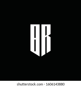 BR logo monogram with emblem style isolated on black background