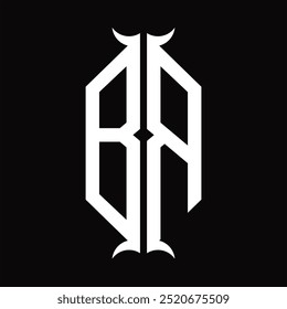 BR Logo Monogramm Hexagon Schild mit Horn Form Design Vorlage