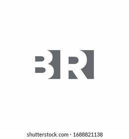 BR Logo monogram with negative space style design template isolated on white background