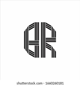 BR Logo monogram outline style linked isolated on white background