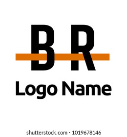 BR Logo. Vector Graphic Branding Letter Element