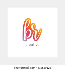 BR logo, vector. Useful as branding symbol, app icon, alphabet element, clip-art.