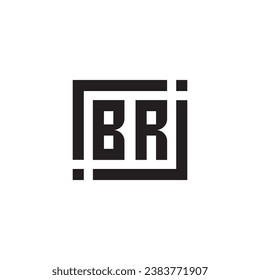 BR minimalist geometric symbol logo in high quality professional design that will print well across any print media