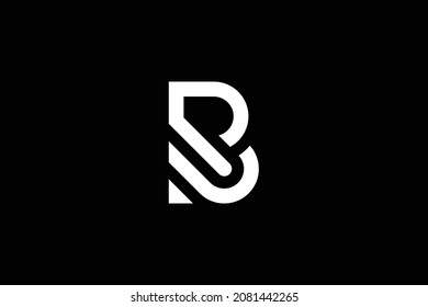 BR monogram initials letter logo concept. RB letter logo design on luxury background. BR icon design. RB trendy and Professional white color letter icon design on black background.