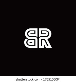 BR monogram logo with abstract line design template