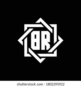 Br Monogram Logo Abstract Square Around Stock Vector (Royalty Free ...