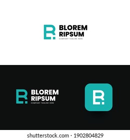 BR monogram logo design. B and R creative logo design concept.