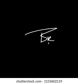 Nombre de Br Vector de logotipo de escritura a mano inicial