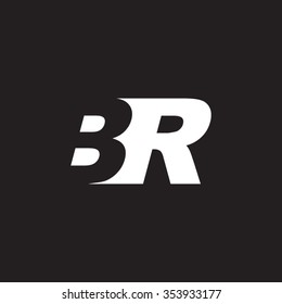 BR negative space letter logo black background