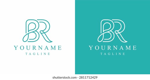 BR outline logo design template