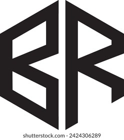 BR Polygon logo design, vector file, icon, symbol, 