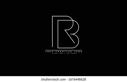 BR RB abstract vector logo monogram template