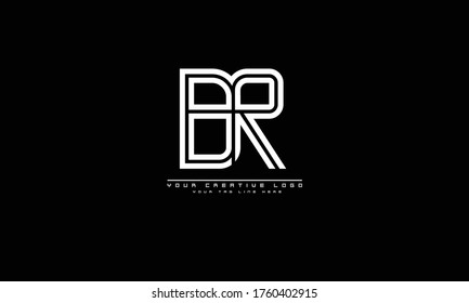 BR RB abstract vector logo monogram template