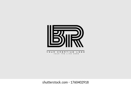 BR RB abstract vector logo monogram template