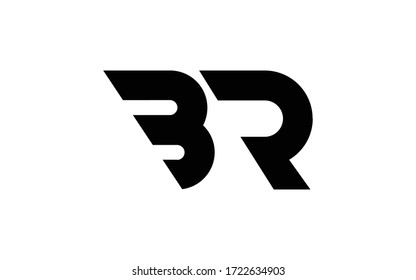 Diseño de logotipo inicial de carta BR o RB, plantilla de vector