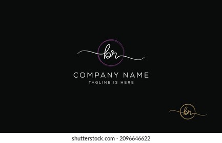 BR RB Firma inicial vector de plantilla de logotipo