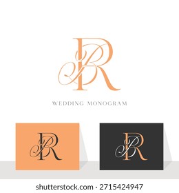 BR, RB Wedding Monogram Initial Letters Logo