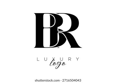BR Serif Letter Monogram Typography Logo for Elegant Premium Branding Identity