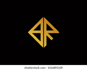 BR square shape Gold color logo