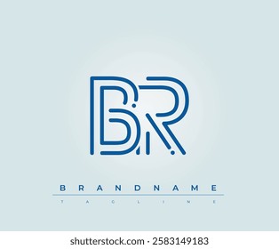 BR Technology Letter Logo Template. This tech letter logo is a graphic mark that uses letters to represent a technology company.