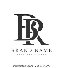 BR trendy logotype template. Initial letter b and r classic font style. Creative logo for company name or identity. Vector illustration.