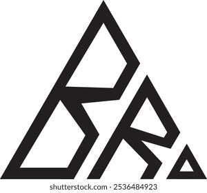 BR Triangle shape logo design, icon, symbol, vector file 