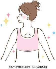 Bra armpit flesh bulge. Vector illustration.