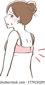 Bra armpit flesh bulge. Vector illustration.