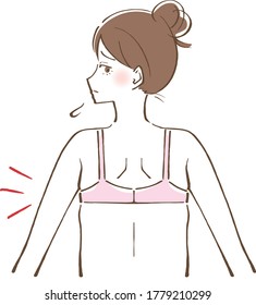 Bra armpit flesh bulge. Vector illustration.