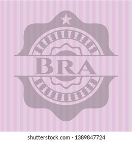 Bra badge with pink background. Vector Illustration. Detailed.