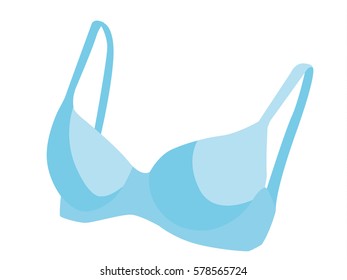 Bra blue realistic vector illustration isolated