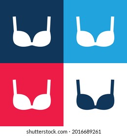 Bra blue and red four color minimal icon set