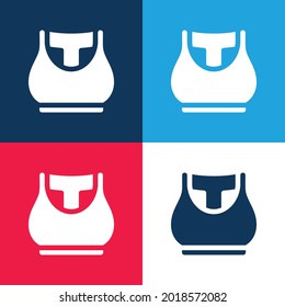 Bra blue and red four color minimal icon set